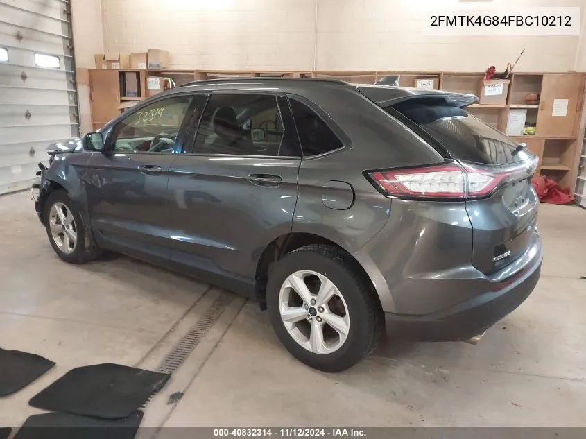 2015 Ford Edge Se VIN: 2FMTK4G84FBC10212 Lot: 40832314