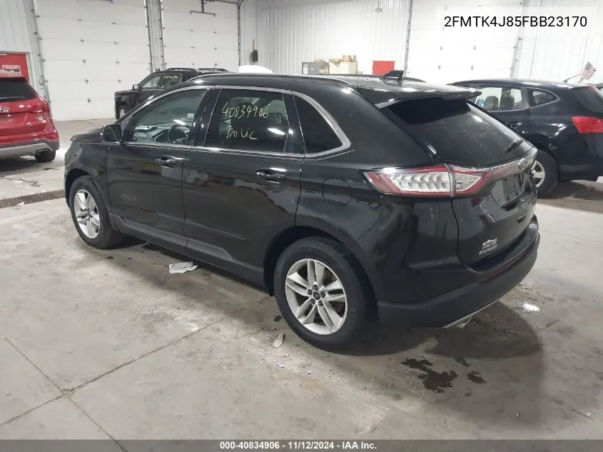 2015 Ford Edge Sel VIN: 2FMTK4J85FBB23170 Lot: 40834906