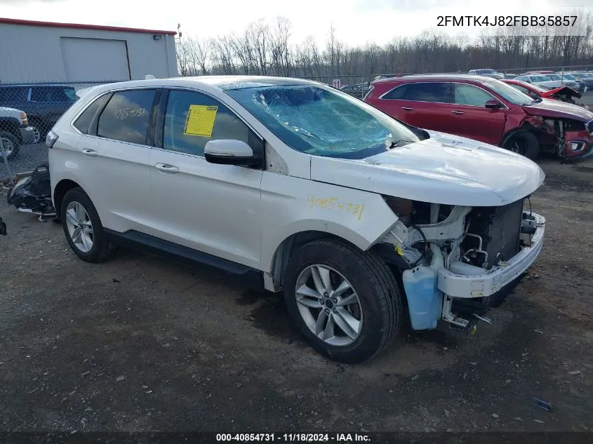 2015 Ford Edge Sel VIN: 2FMTK4J82FBB35857 Lot: 40854731