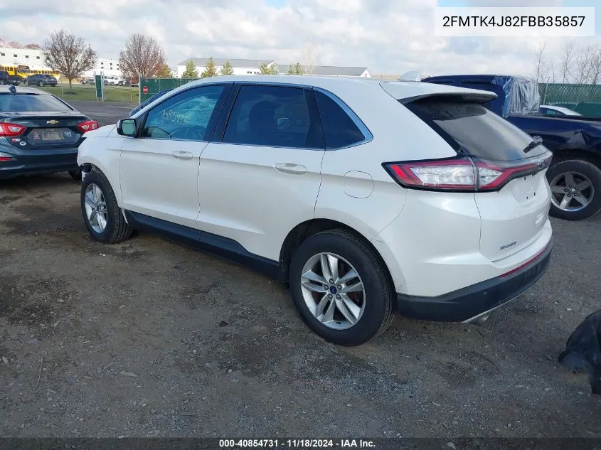 2015 Ford Edge Sel VIN: 2FMTK4J82FBB35857 Lot: 40854731