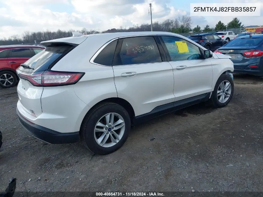 2015 Ford Edge Sel VIN: 2FMTK4J82FBB35857 Lot: 40854731