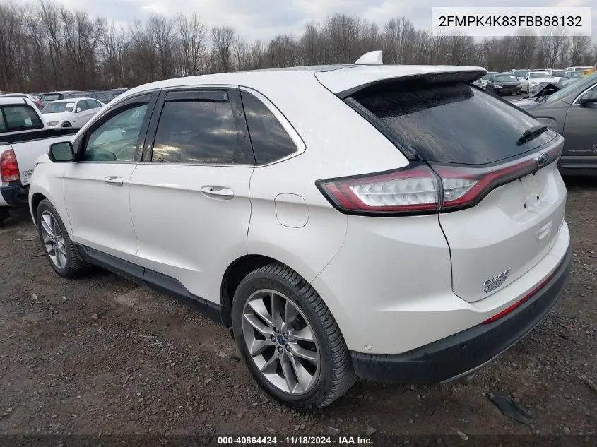 2015 Ford Edge Titanium VIN: 2FMPK4K83FBB88132 Lot: 40864424