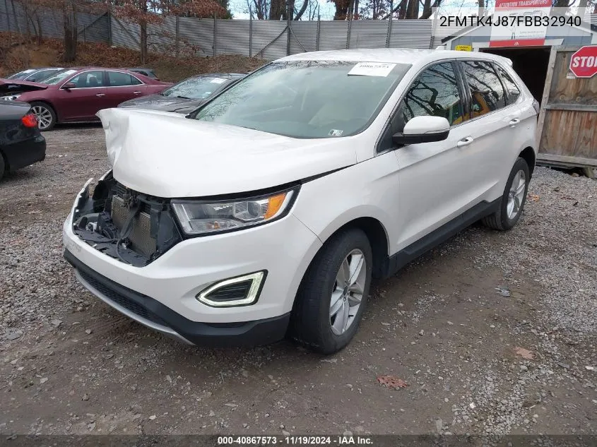 2015 Ford Edge Sel VIN: 2FMTK4J87FBB32940 Lot: 40867573