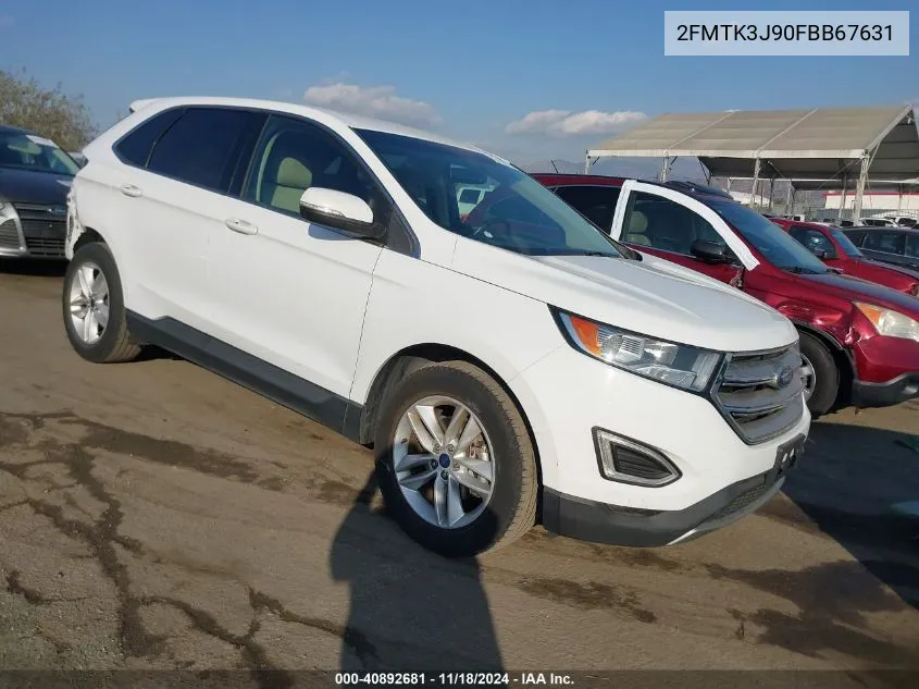 2015 Ford Edge Sel VIN: 2FMTK3J90FBB67631 Lot: 40892681