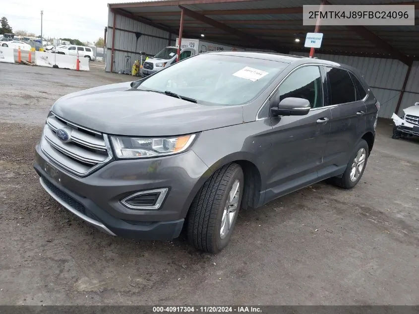 2015 Ford Edge Sel VIN: 2FMTK4J89FBC24096 Lot: 40917304