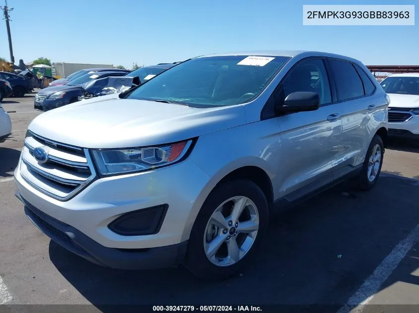 2016 Ford Edge Se VIN: 2FMPK3G93GBB83963 Lot: 39247279