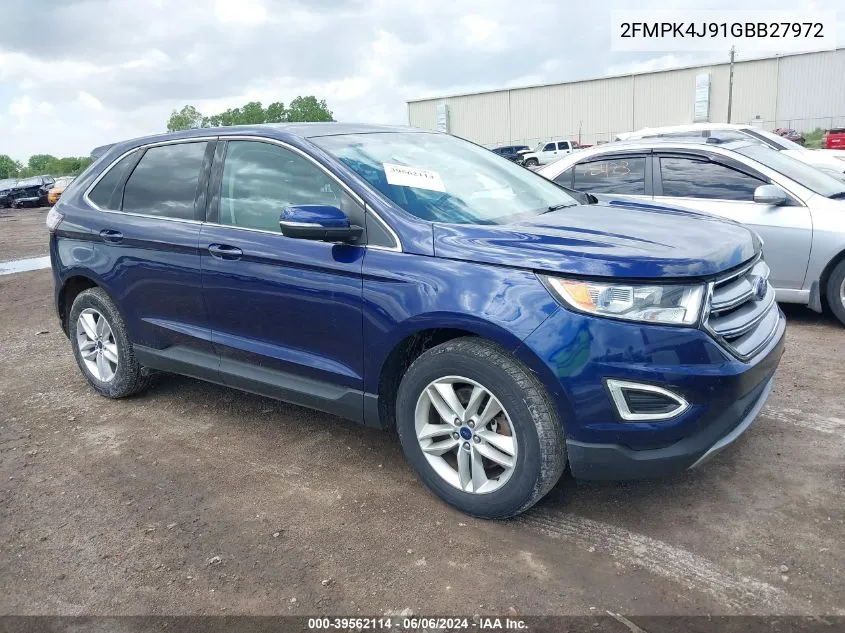 2016 Ford Edge Sel VIN: 2FMPK4J91GBB27972 Lot: 39562114