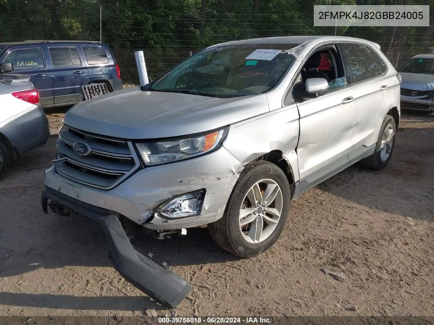 2016 Ford Edge Sel VIN: 2FMPK4J82GBB24005 Lot: 39756018