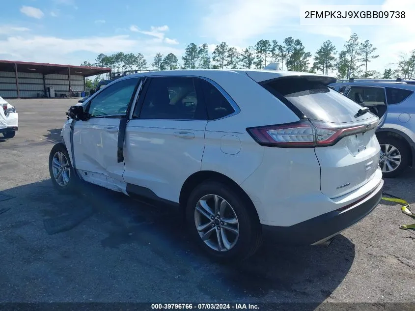 2016 Ford Edge Sel VIN: 2FMPK3J9XGBB09738 Lot: 39796766