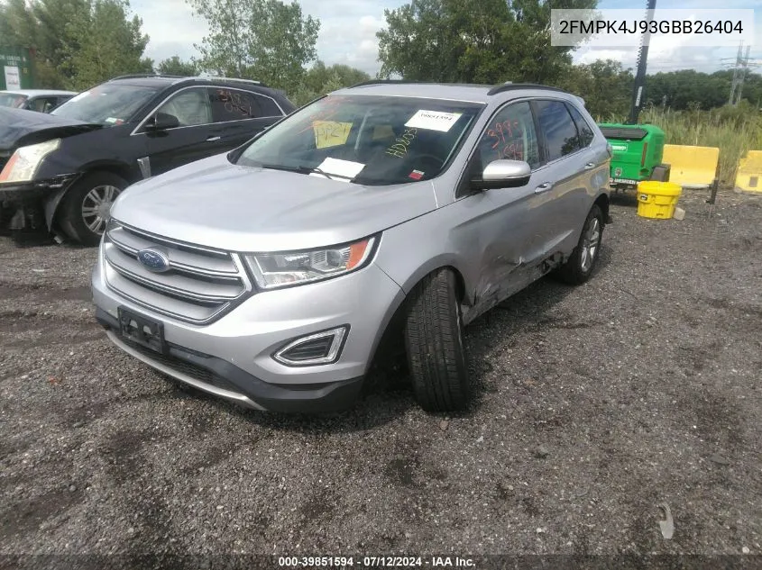 2016 Ford Edge Sel VIN: 2FMPK4J93GBB26404 Lot: 39851594