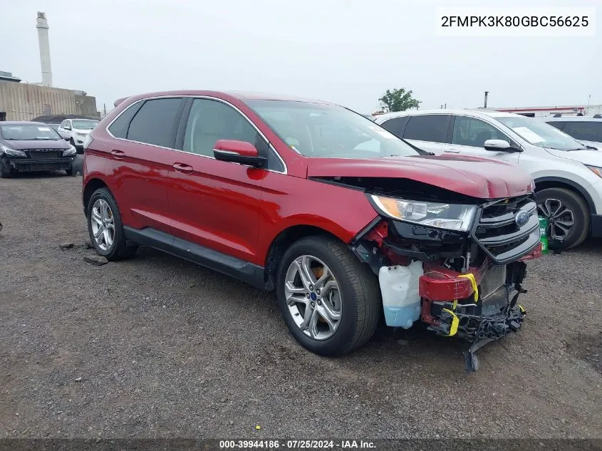 2016 Ford Edge Titanium VIN: 2FMPK3K80GBC56625 Lot: 39944186