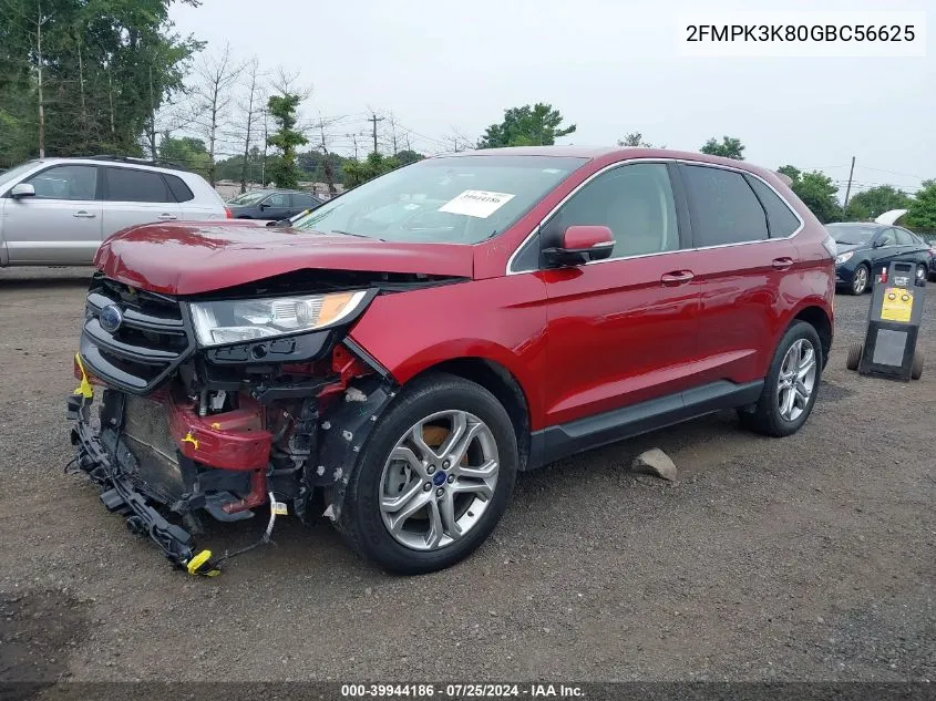 2016 Ford Edge Titanium VIN: 2FMPK3K80GBC56625 Lot: 39944186