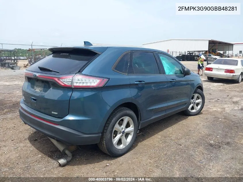 2016 Ford Edge Se VIN: 2FMPK3G90GBB48281 Lot: 40003796