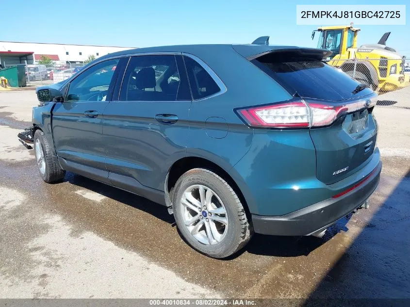 2FMPK4J81GBC42725 2016 Ford Edge Sel