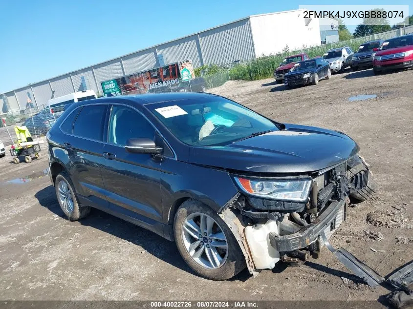 2016 Ford Edge Sel VIN: 2FMPK4J9XGBB88074 Lot: 40022726