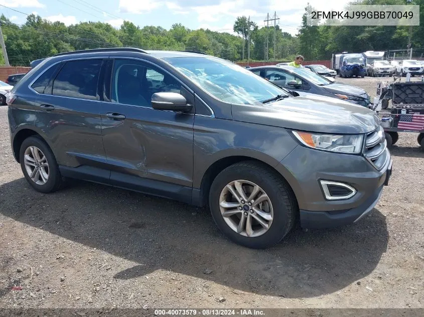 2016 Ford Edge Sel VIN: 2FMPK4J99GBB70049 Lot: 40073579