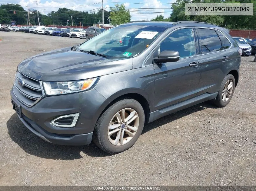 2016 Ford Edge Sel VIN: 2FMPK4J99GBB70049 Lot: 40073579