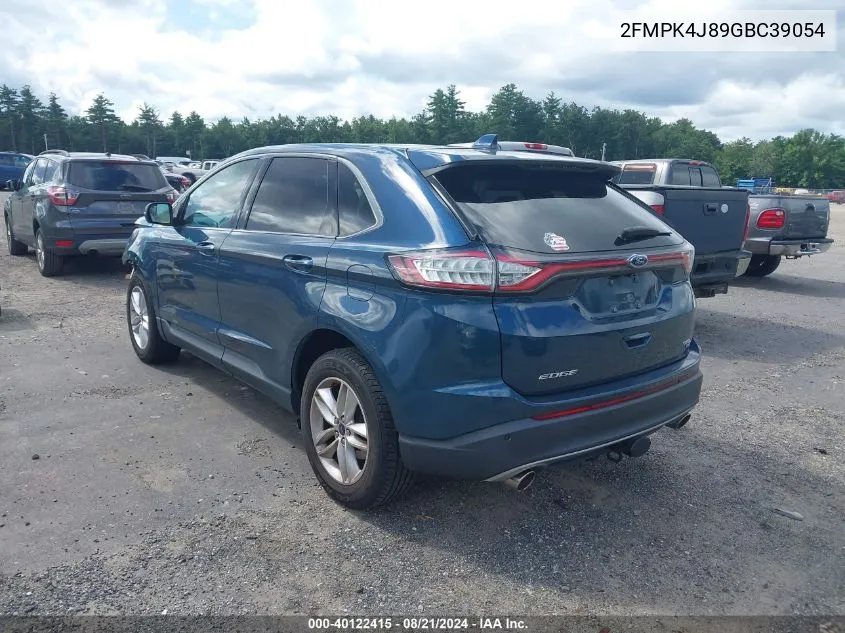 2016 Ford Edge Sel VIN: 2FMPK4J89GBC39054 Lot: 40122415