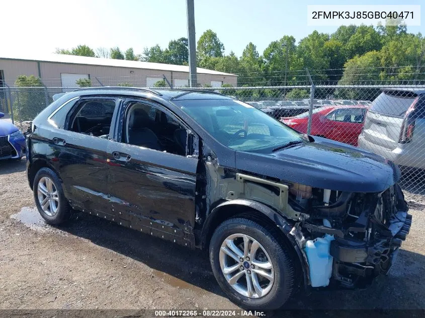 2016 Ford Edge Sel VIN: 2FMPK3J85GBC40471 Lot: 40172265