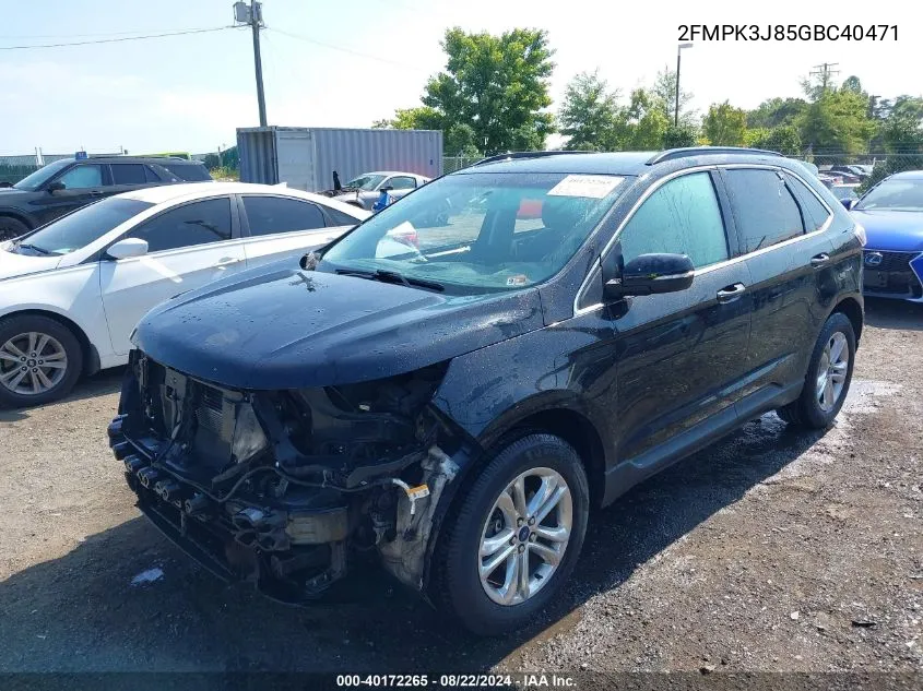 2016 Ford Edge Sel VIN: 2FMPK3J85GBC40471 Lot: 40172265