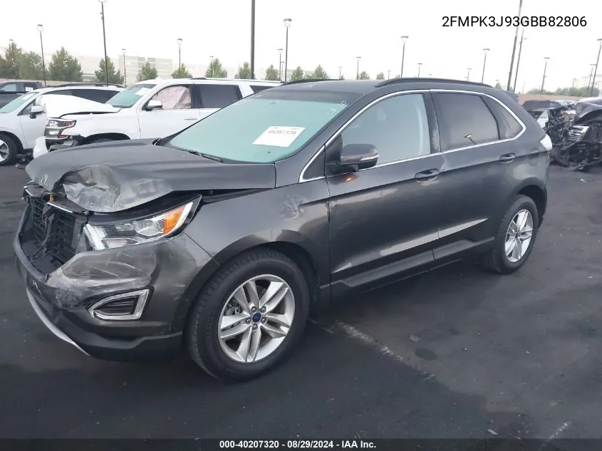 2016 Ford Edge Sel VIN: 2FMPK3J93GBB82806 Lot: 40207320