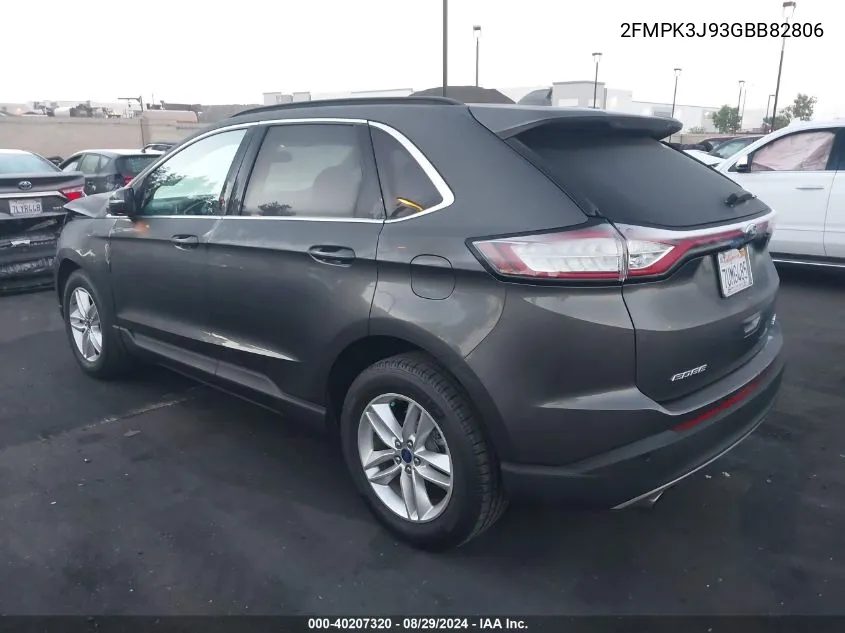 2016 Ford Edge Sel VIN: 2FMPK3J93GBB82806 Lot: 40207320