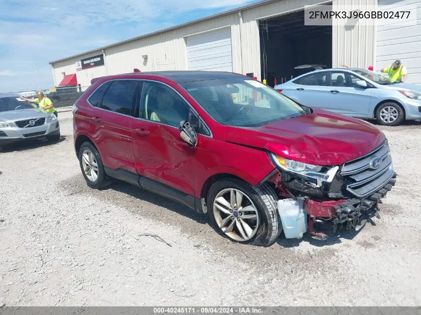 2016 Ford Edge Sel VIN: 2FMPK3J96GBB02477 Lot: 40245171