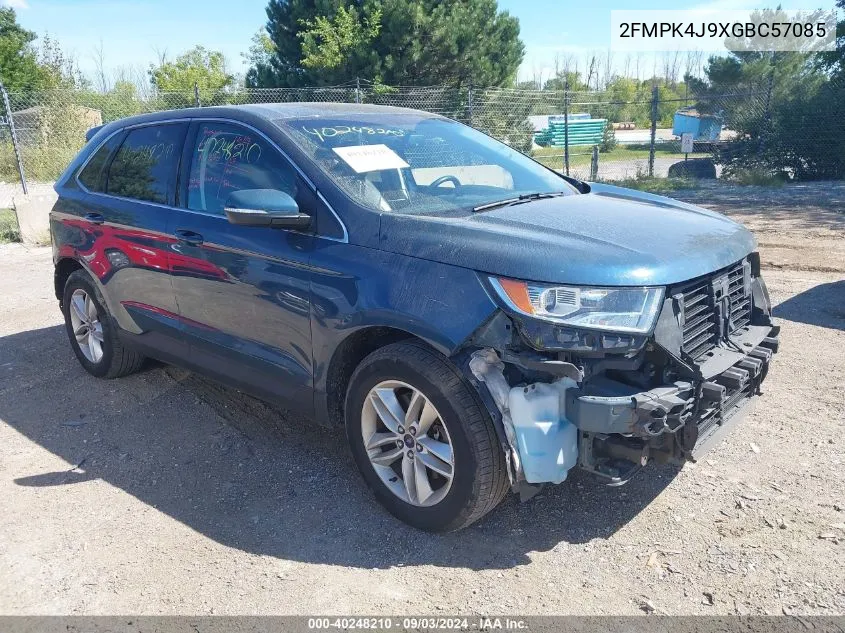 2016 Ford Edge Sel VIN: 2FMPK4J9XGBC57085 Lot: 40248210