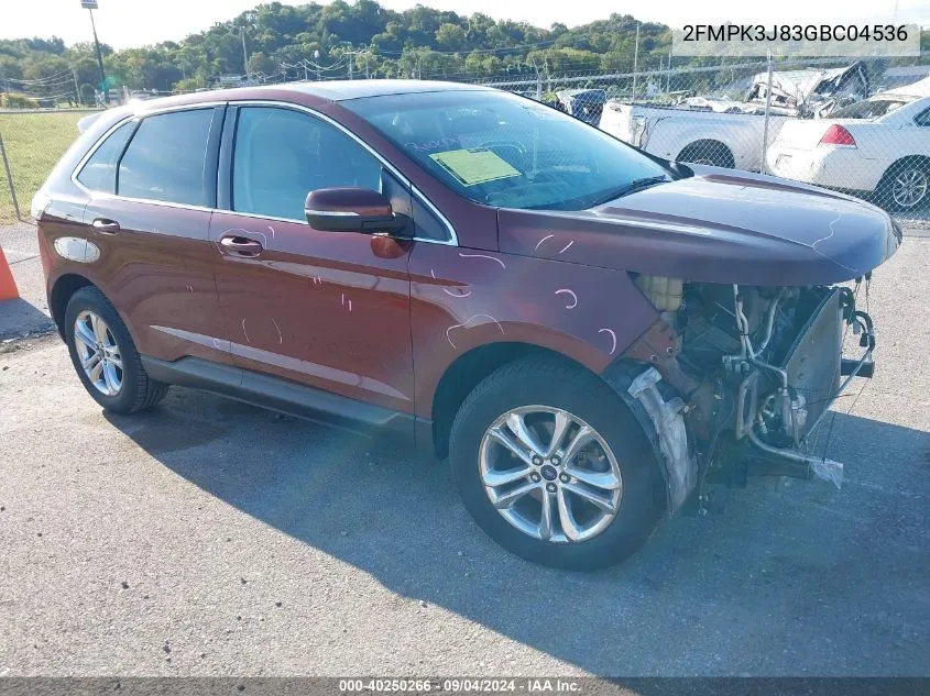 2016 Ford Edge Sel VIN: 2FMPK3J83GBC04536 Lot: 40250266