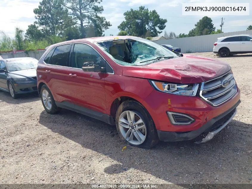 2016 Ford Edge Sel VIN: 2FMPK3J90GBC16474 Lot: 40270621