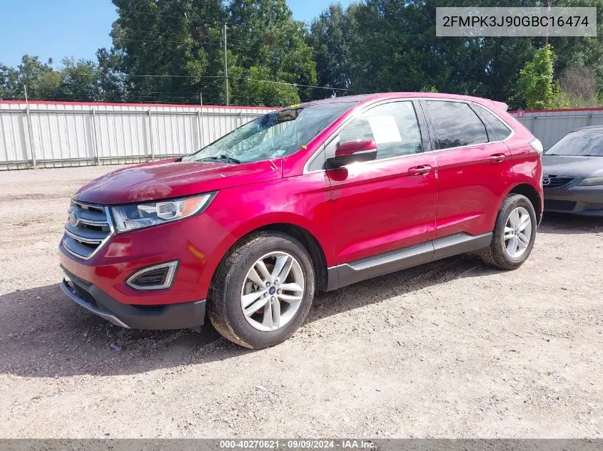 2016 Ford Edge Sel VIN: 2FMPK3J90GBC16474 Lot: 40270621