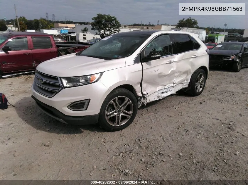 2016 Ford Edge Titanium VIN: 2FMPK4K98GBB71563 Lot: 40282832