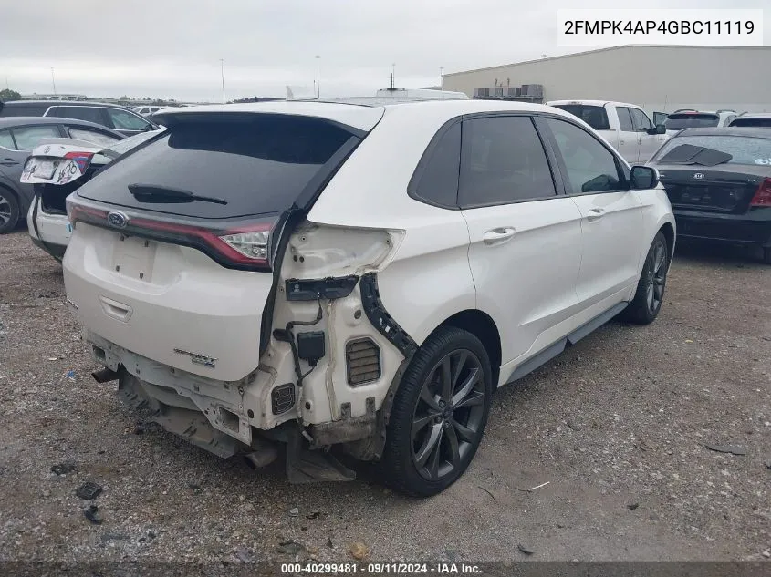 2FMPK4AP4GBC11119 2016 Ford Edge Sport