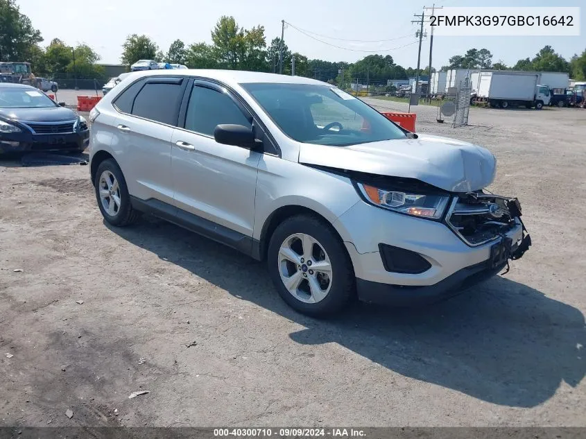 2016 Ford Edge Se VIN: 2FMPK3G97GBC16642 Lot: 40300710