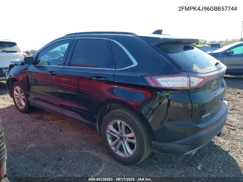 2016 Ford Edge Sel VIN: 2FMPK4J96GBB57744 Lot: 40336053