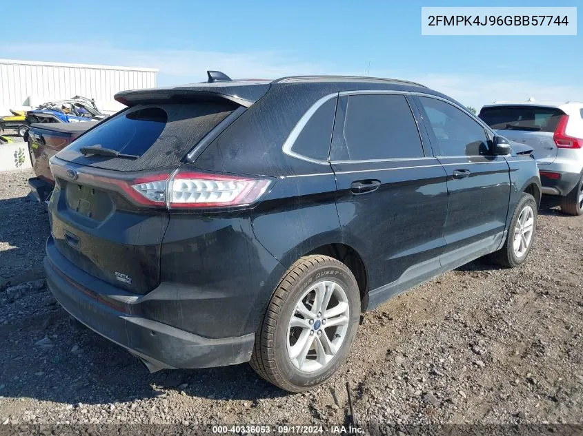 2016 Ford Edge Sel VIN: 2FMPK4J96GBB57744 Lot: 40336053