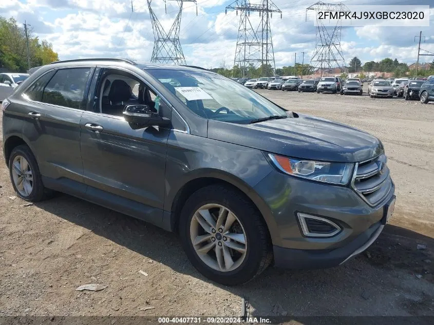 2016 Ford Edge Sel VIN: 2FMPK4J9XGBC23020 Lot: 40407731