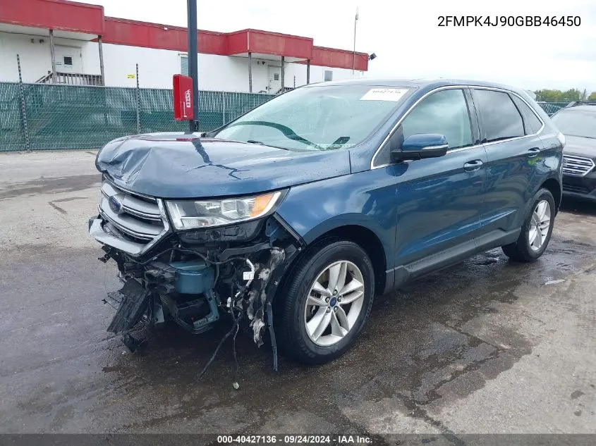 2016 Ford Edge Sel VIN: 2FMPK4J90GBB46450 Lot: 40427136