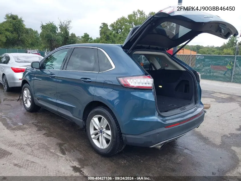 2016 Ford Edge Sel VIN: 2FMPK4J90GBB46450 Lot: 40427136