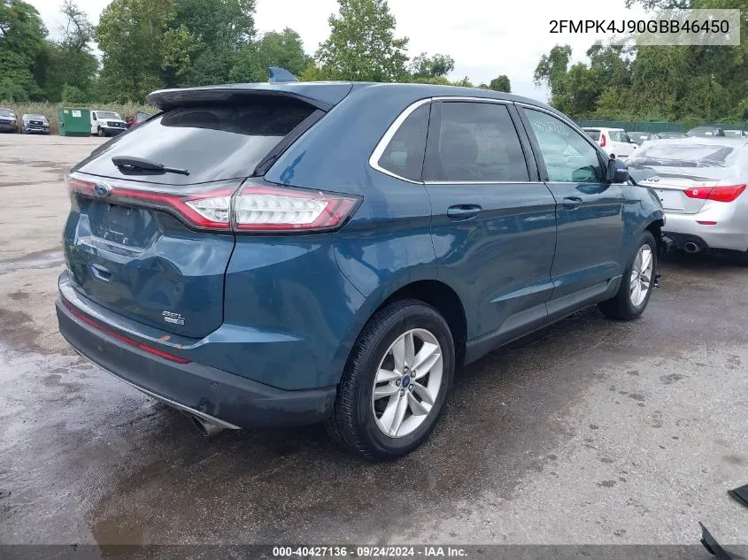 2016 Ford Edge Sel VIN: 2FMPK4J90GBB46450 Lot: 40427136