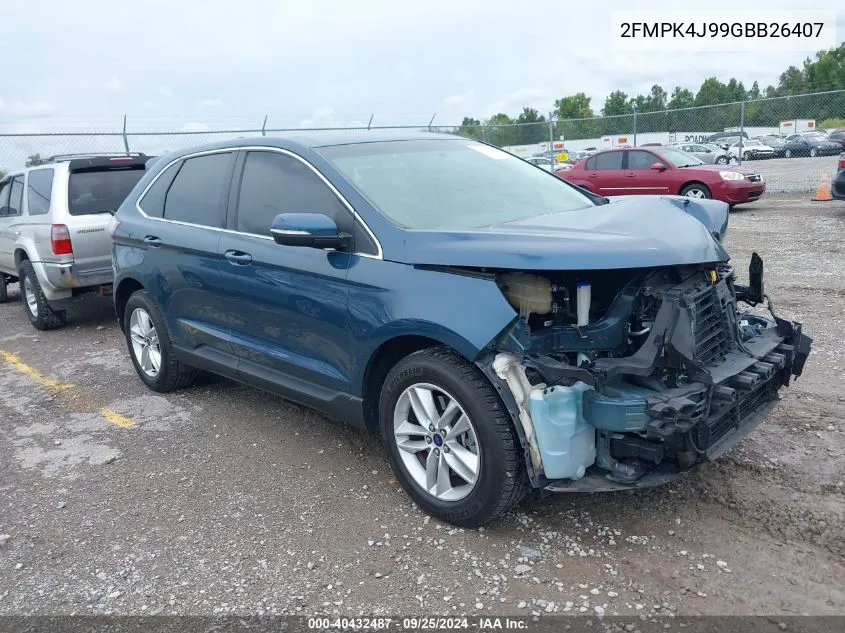 2016 Ford Edge Sel VIN: 2FMPK4J99GBB26407 Lot: 40432487