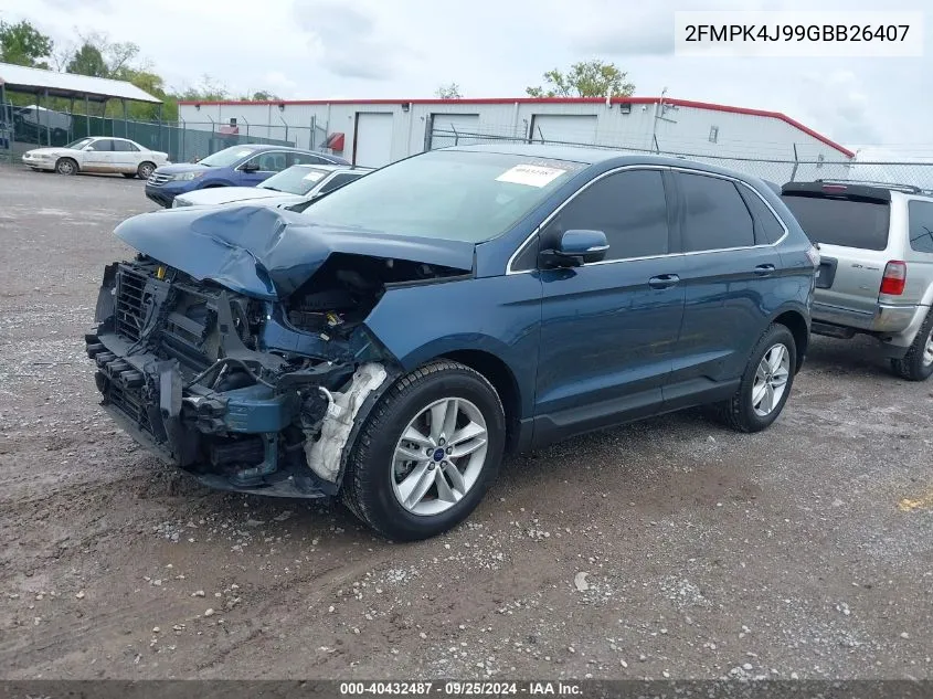 2016 Ford Edge Sel VIN: 2FMPK4J99GBB26407 Lot: 40432487