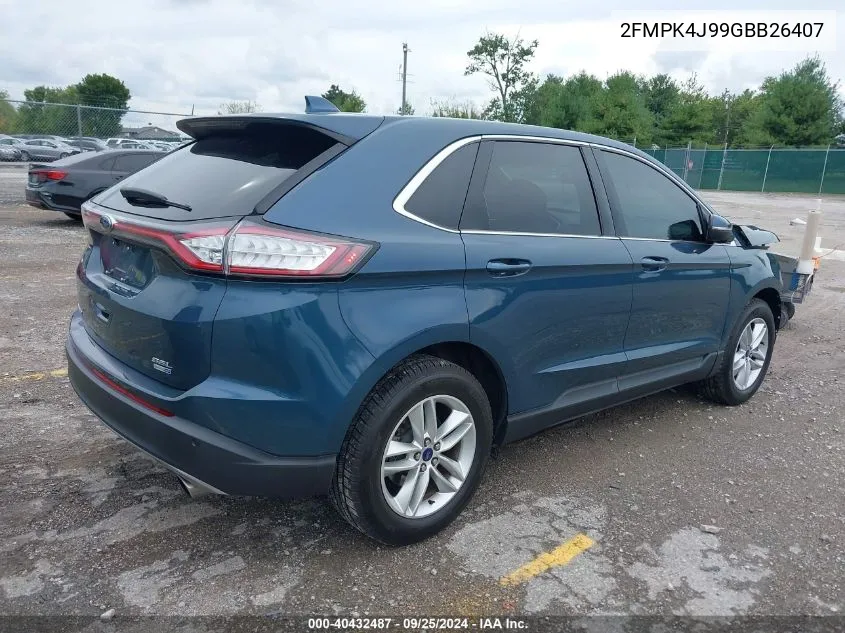 2016 Ford Edge Sel VIN: 2FMPK4J99GBB26407 Lot: 40432487