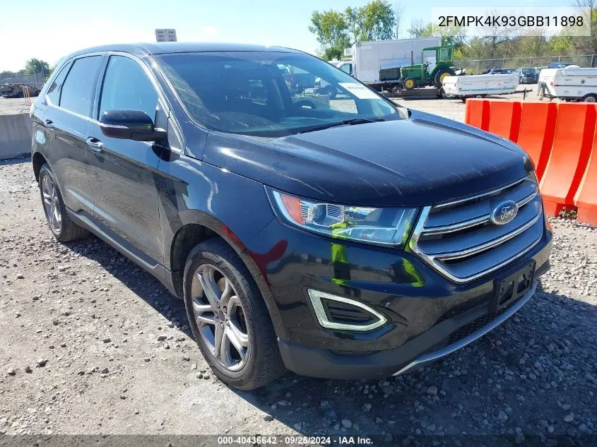 2016 Ford Edge Titanium VIN: 2FMPK4K93GBB11898 Lot: 40436642