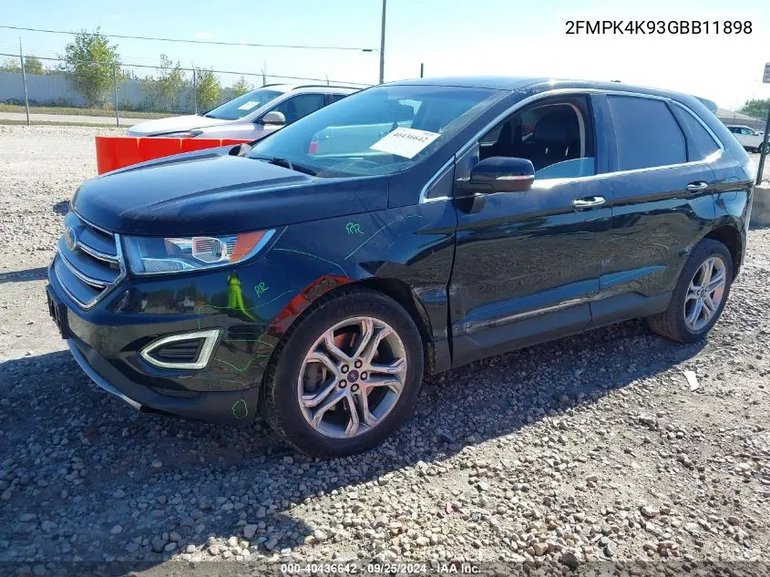 2016 Ford Edge Titanium VIN: 2FMPK4K93GBB11898 Lot: 40436642