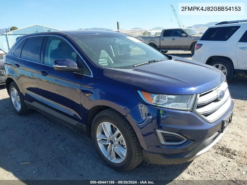 2016 Ford Edge Sel VIN: 2FMPK4J82GBB54153 Lot: 40441188