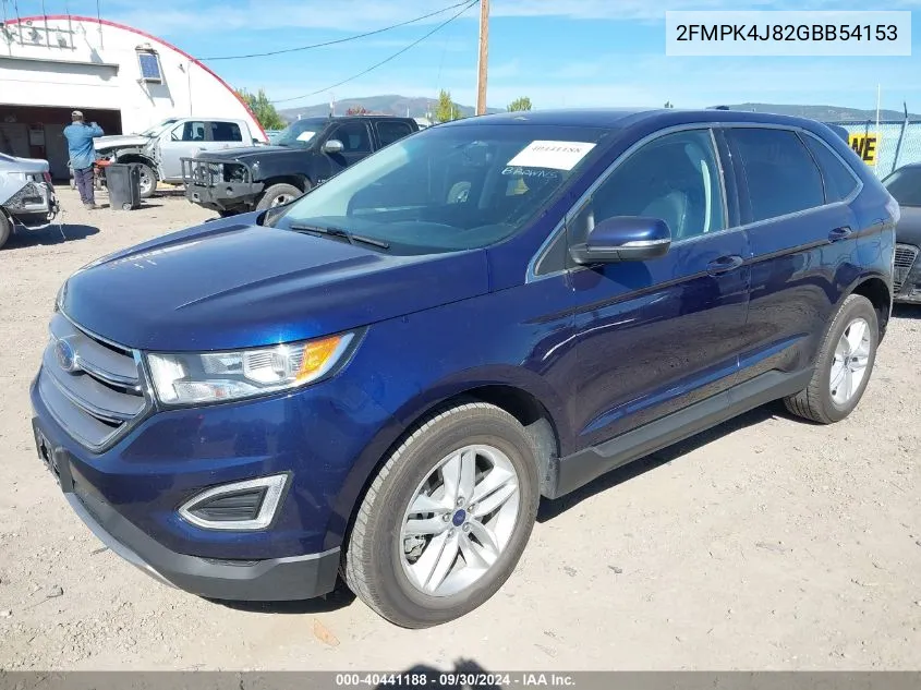 2016 Ford Edge Sel VIN: 2FMPK4J82GBB54153 Lot: 40441188