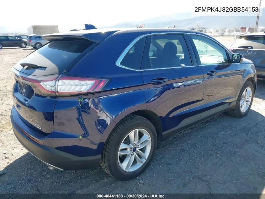 2016 Ford Edge Sel VIN: 2FMPK4J82GBB54153 Lot: 40441188