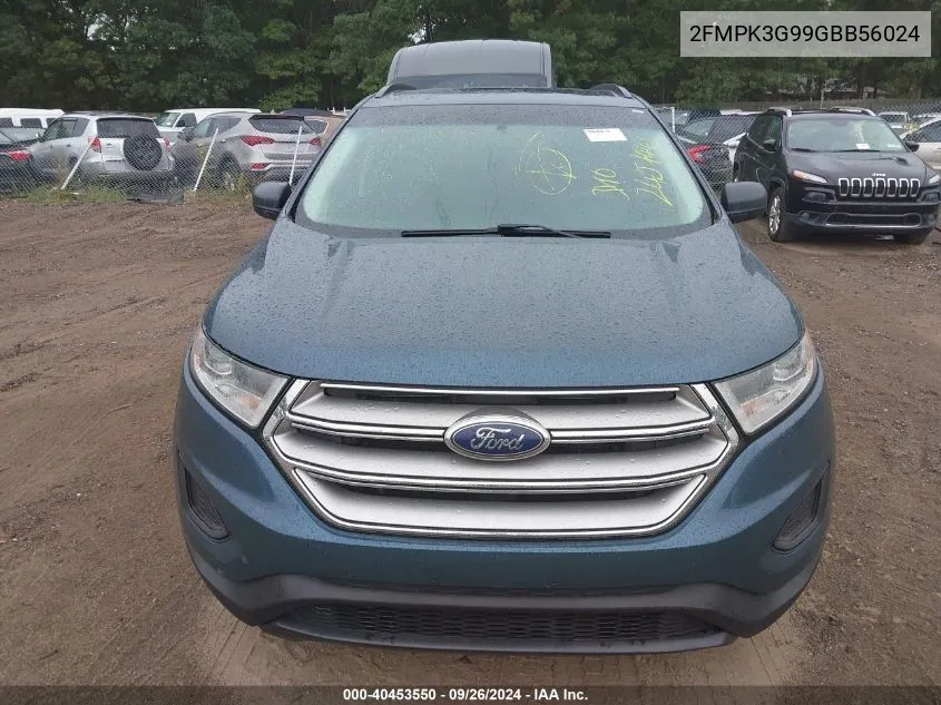 2016 Ford Edge Se VIN: 2FMPK3G99GBB56024 Lot: 40453550