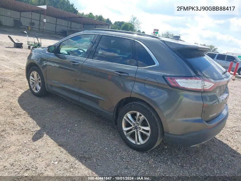 2016 Ford Edge Sel VIN: 2FMPK3J90GBB88417 Lot: 40461847